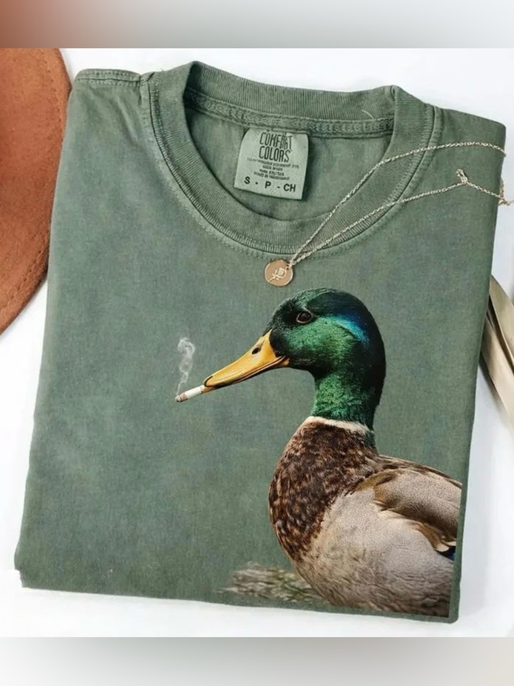 Comfort Colors Smoking Mallard Duck Vintage Graphic Tee Animal Meme
